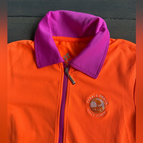 Pebble Beach golf links JOFIT GOLF POLO ORANGE SIZE SMALL - Picture 2 of 7